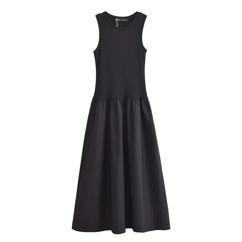 HXAO Elegant Long Patchwork Dress