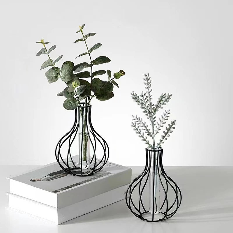 Ornamental Wrought Iron Gold Flower Vase
