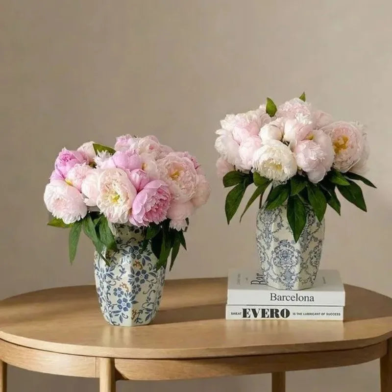 Hand-Painted Blue & White Porcelain Vase