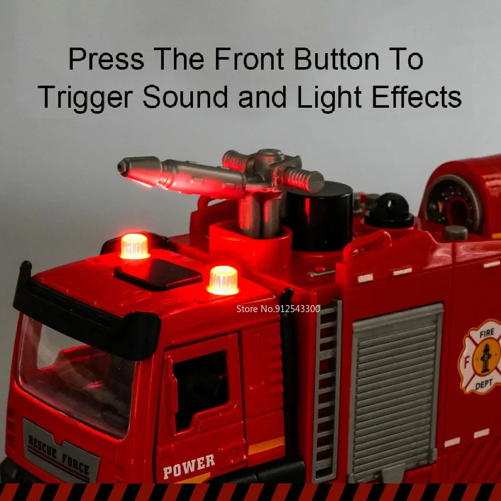 Fire truck with water spray and light effect