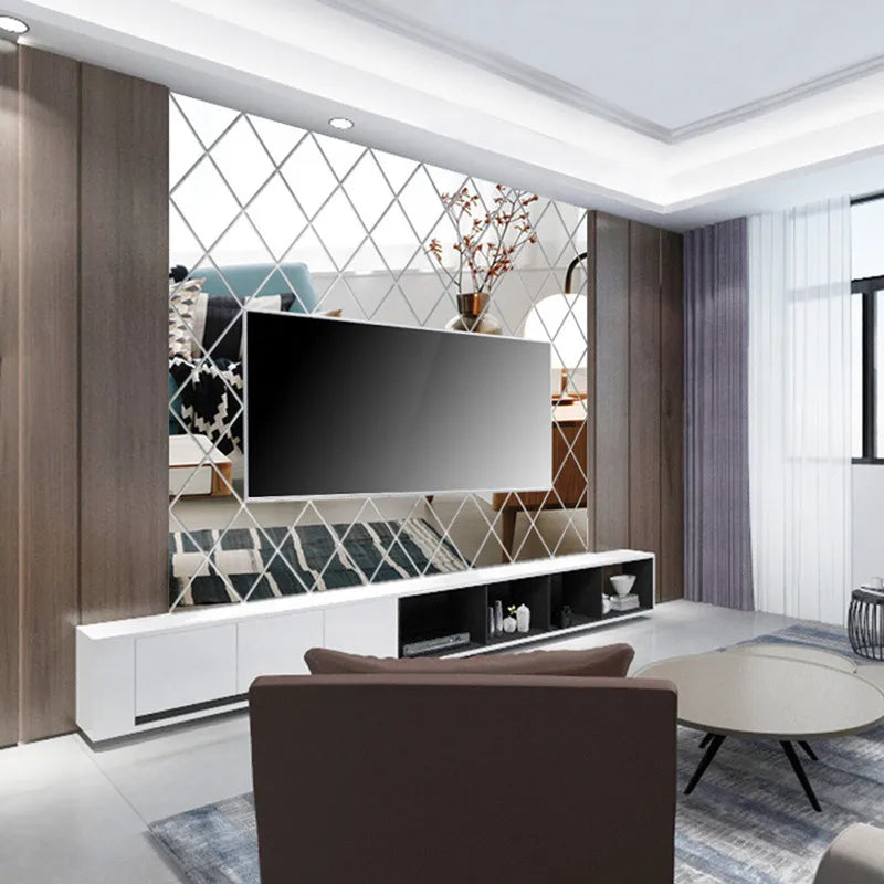 3D Diamond Splicing Acrylic Mirror Wall Sticker