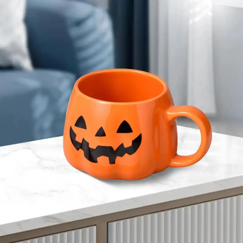 Festive Pumpkin Ceramic Mug – Cute Pumpkin Face Coffee Cup 400ml