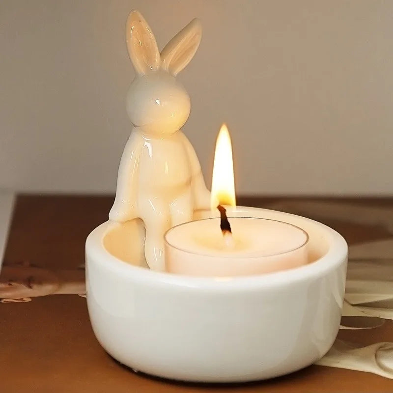 Cute Ceramic Kitten Candle Holde