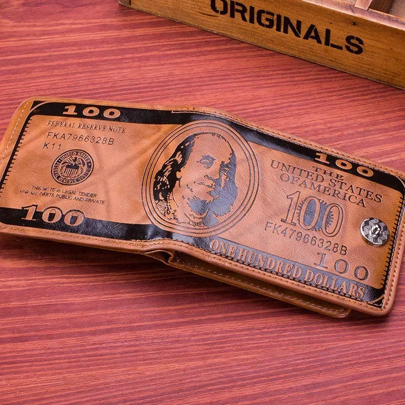 Fashion Men’s Wallet with 100 US Dollar Print