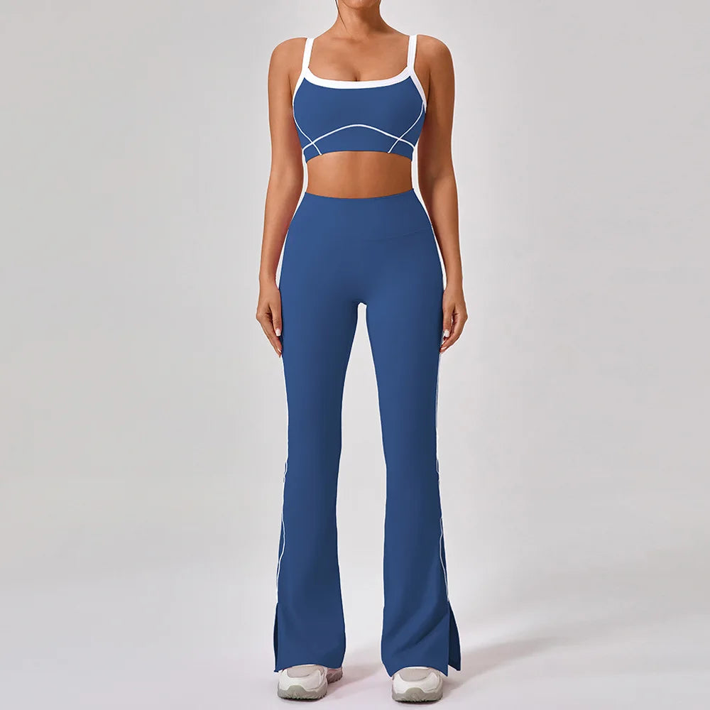 Women’s 2 Piece Workout Running Sets – Y2K Cropped Tank Top & Pants
