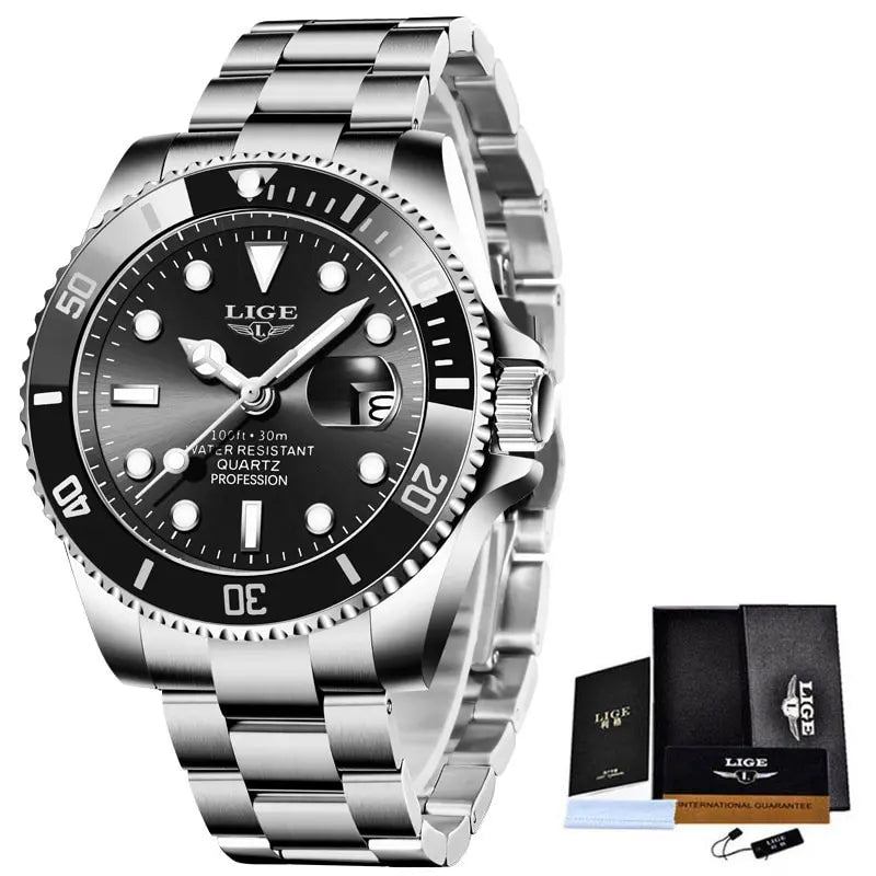 LIGE Luxury Diver Watch for Men