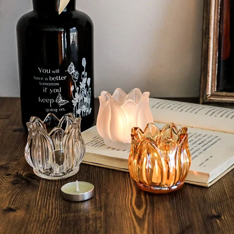 Tulip Glass Candlestick