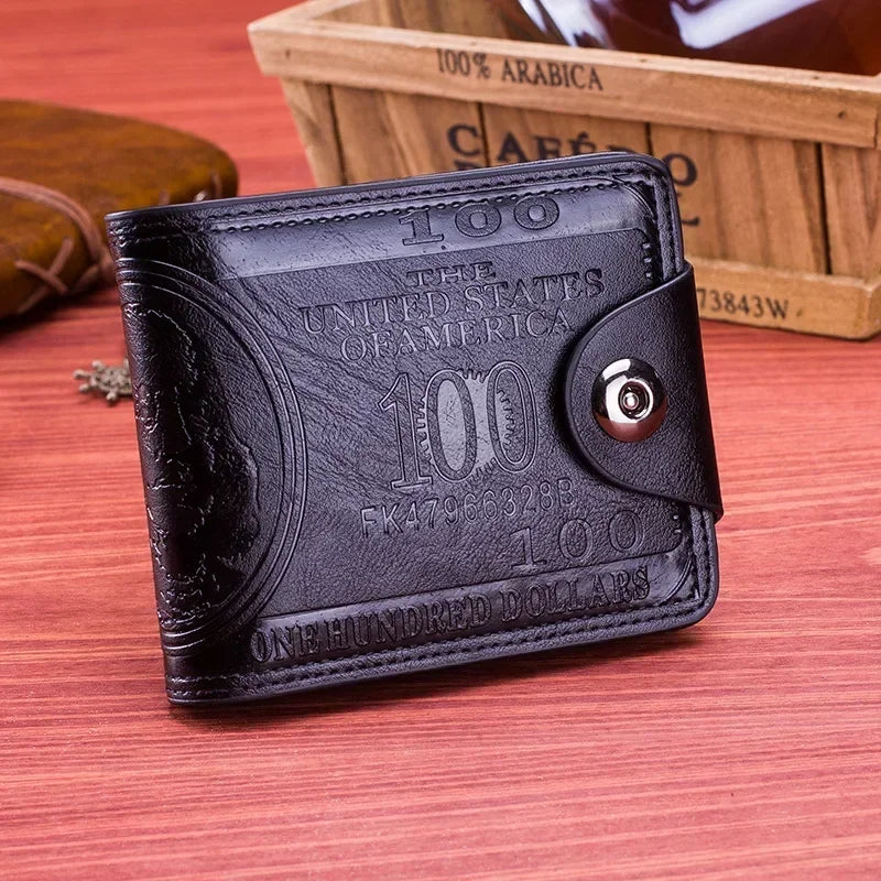Fashion Men’s Wallet with 100 US Dollar Print