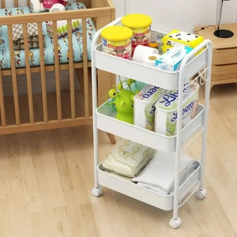 Multi-Layer Rolling Storage Cart with Wheels