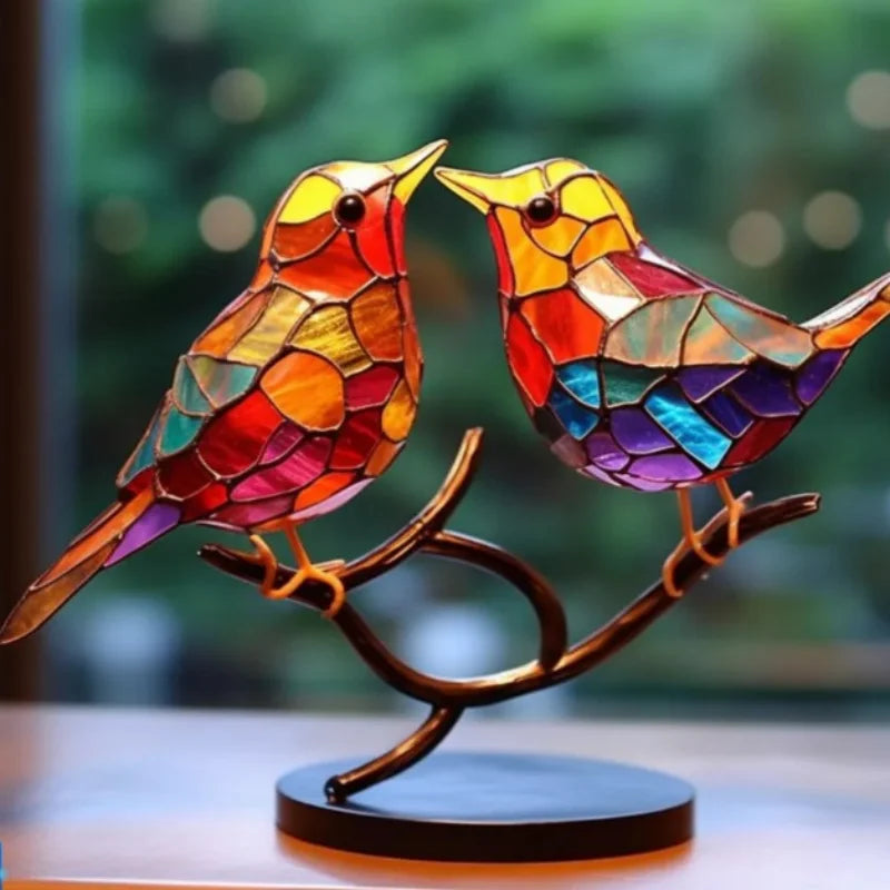 LUSQI 3PC Retro Metal Bird Ornaments