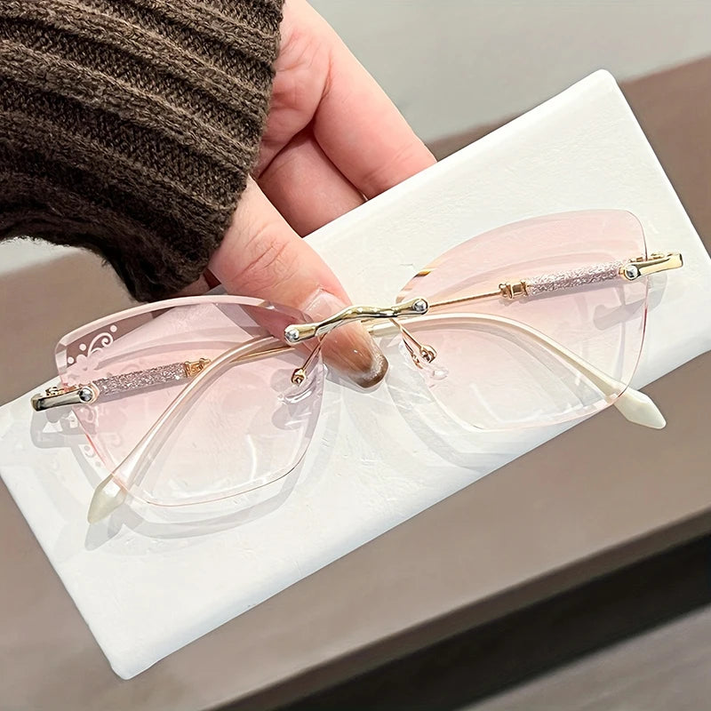 Ahora Frameless Cat Eye Reading Glasses