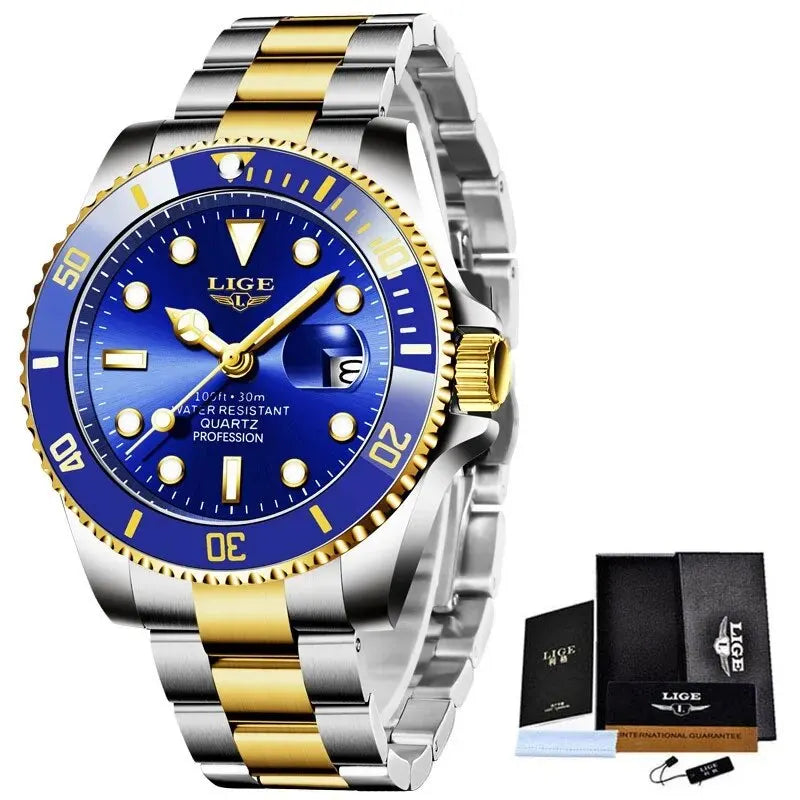 LIGE Luxury Diver Watch for Men