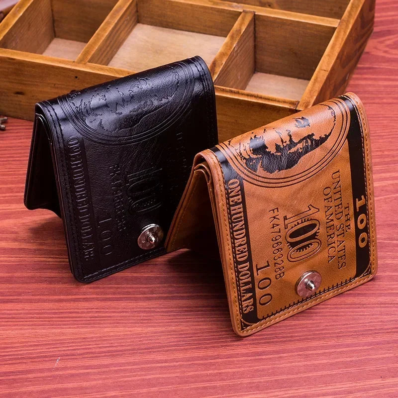 Fashion Men’s Wallet with 100 US Dollar Print