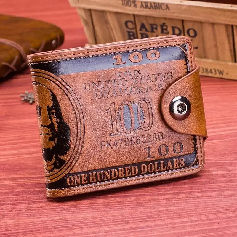 Fashion Men’s Wallet with 100 US Dollar Print