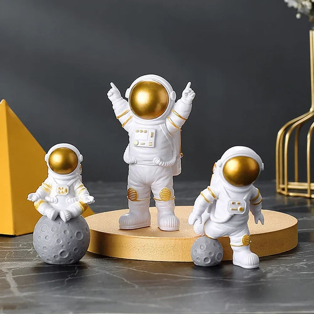 Piece Astronaut Figurine Set – Resin Spaceman Sculptures for Kids, Home & Office Decor