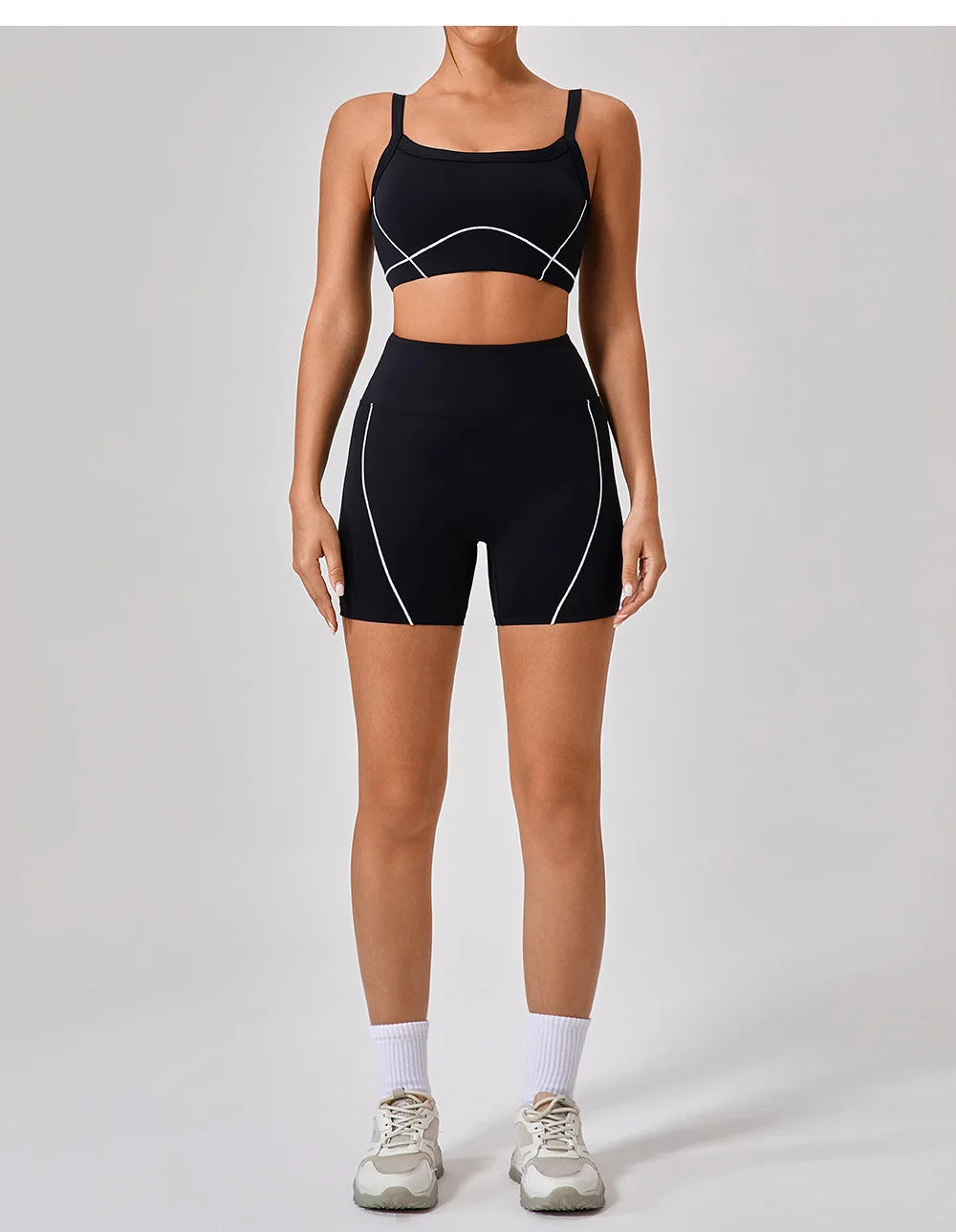 Women’s 2 Piece Workout Running Sets – Y2K Cropped Tank Top & Pants