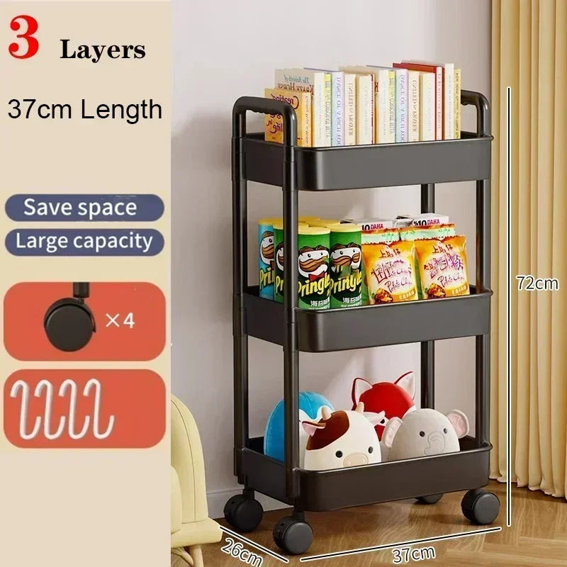 Multi-Layer Rolling Storage Cart with Wheels