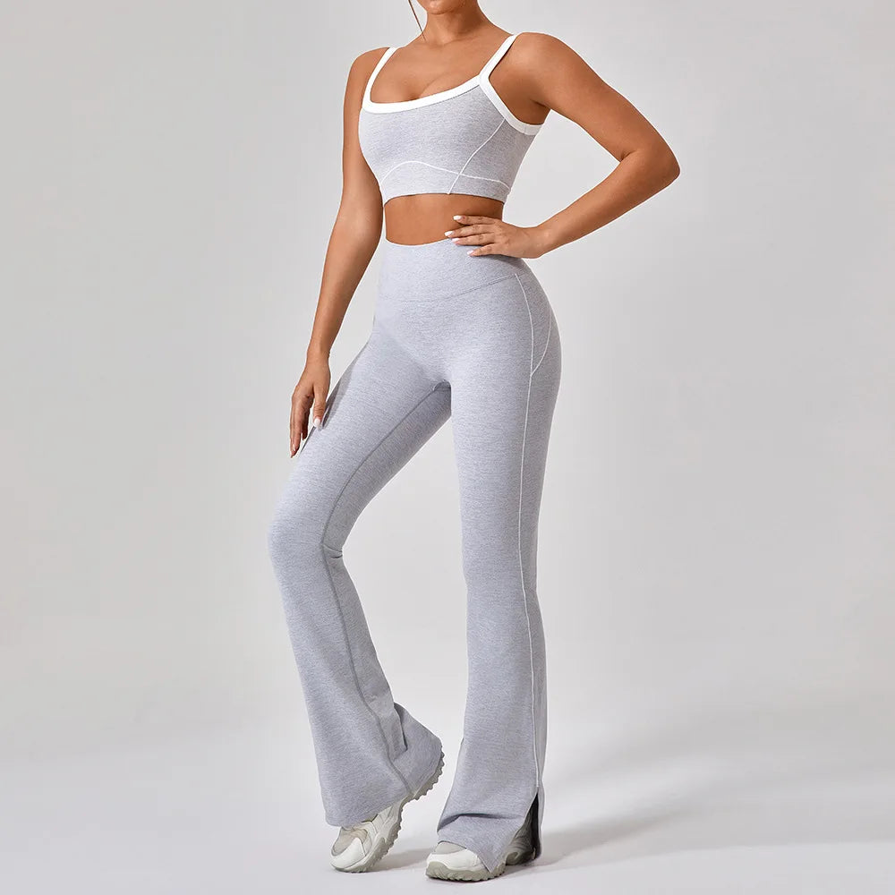 Women’s 2 Piece Workout Running Sets – Y2K Cropped Tank Top & Pants