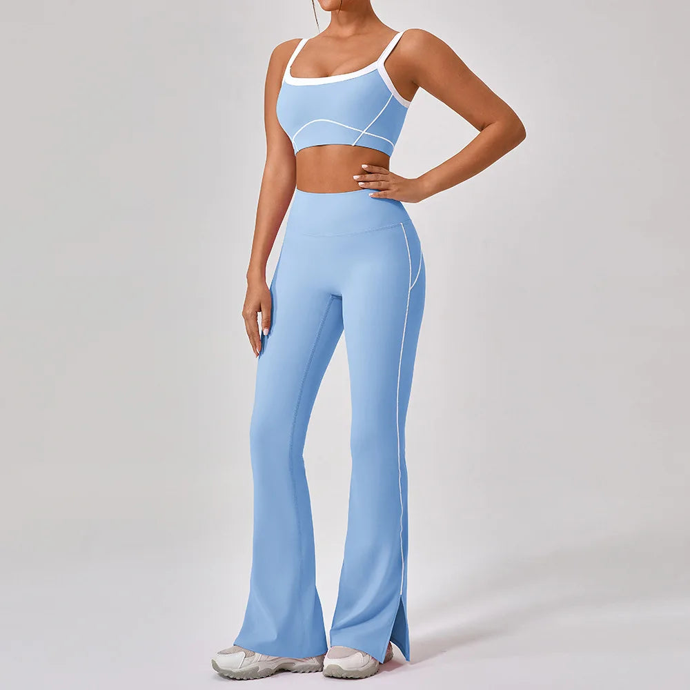 Women’s 2 Piece Workout Running Sets – Y2K Cropped Tank Top & Pants