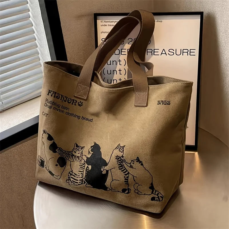 Women’s Canvas Tote Bag – Spacious, Durable & Fashionable Shoulder Bag with Zipper Closure
