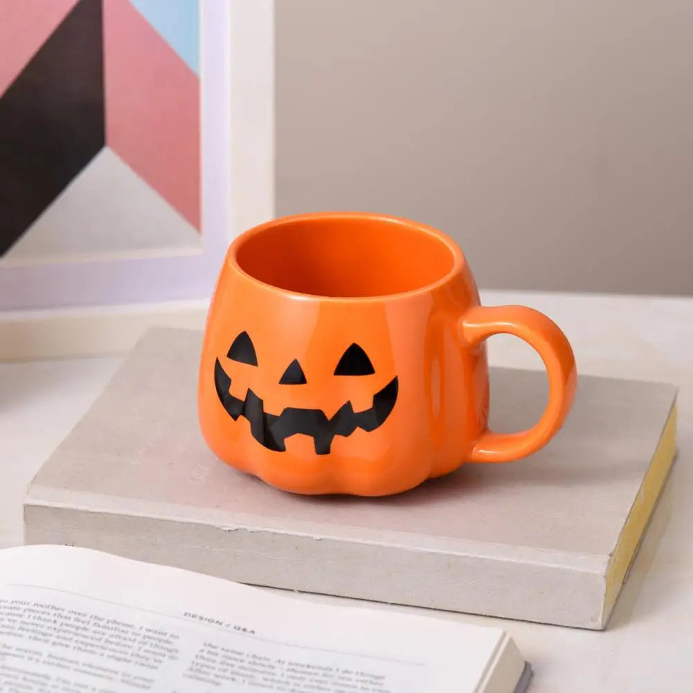 Festive Pumpkin Ceramic Mug – Cute Pumpkin Face Coffee Cup 400ml