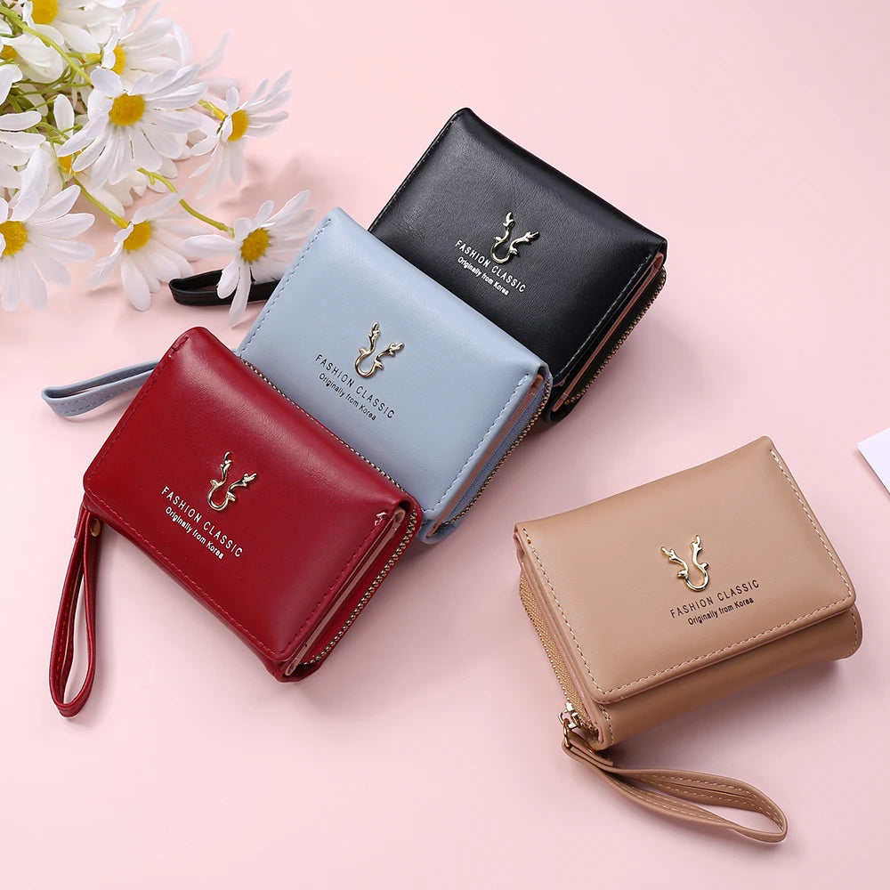 Luxury Brand Women's Small Wallet PU Leather Mini Clutch with Coin Purse