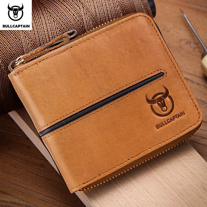 BULLCAPTAIN Retro RFID Leather Men’s Wallet