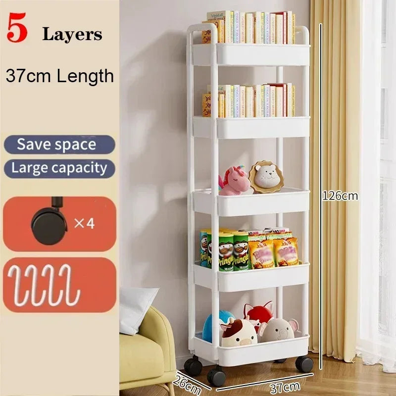Multi-Layer Rolling Storage Cart with Wheels