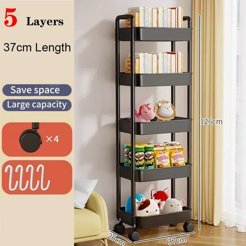 Multi-Layer Rolling Storage Cart with Wheels