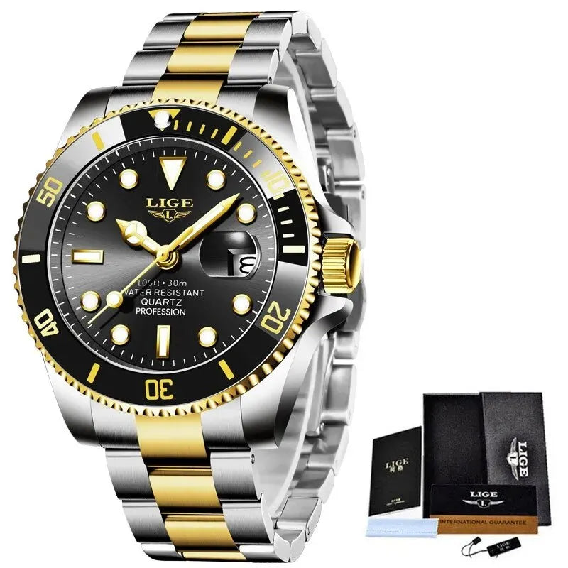 LIGE Luxury Diver Watch for Men