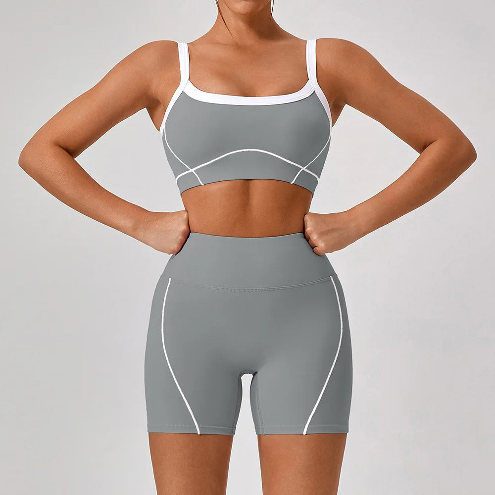 Women’s 2 Piece Workout Running Sets – Y2K Cropped Tank Top & Pants
