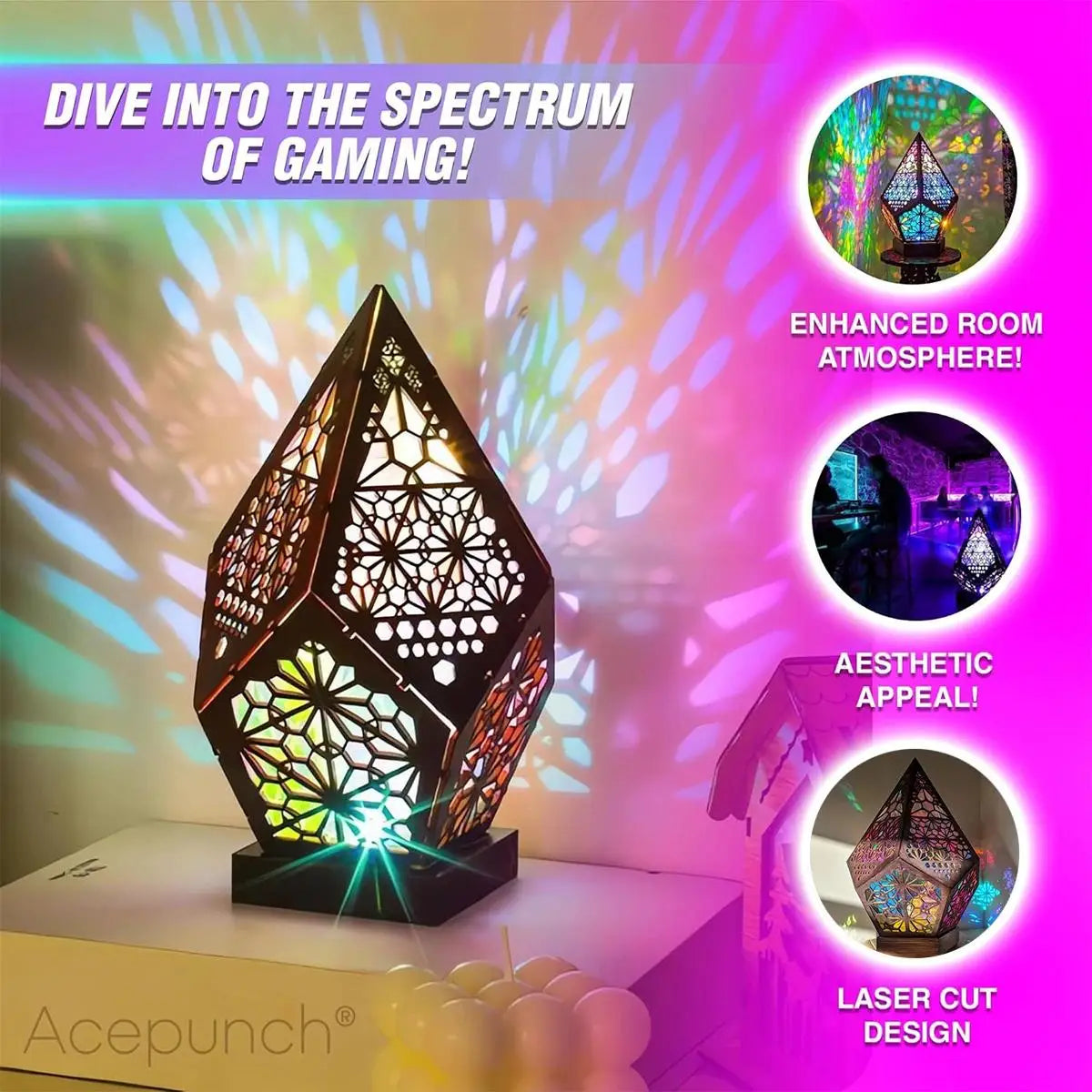 Bohemian USB LED Projection Table Lamp